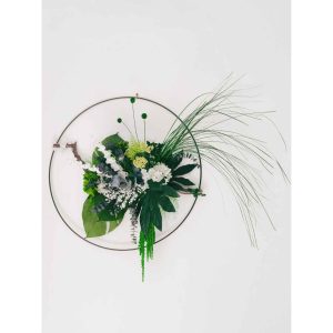 Cercle végétal vert et blanc