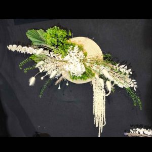 Disque écrin végétal vert et blanc